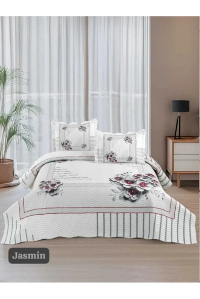 Sofline Çift Kişilik Kapitone Yatak Örtüsü, Klasik Desenli Model - Jasmin (250 X 260cm) ürün görseli 1