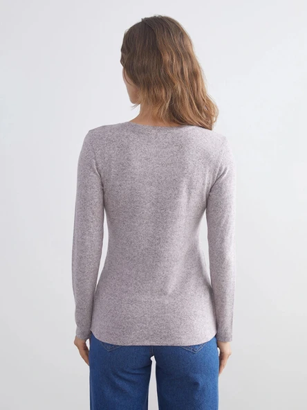 LCWAIKIKI Basic Pembe Bisiklet Yaka Kadın Body - Resim 5