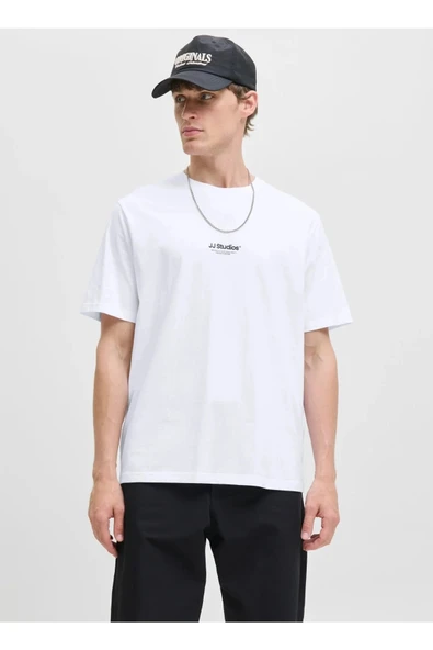 Jack&jones 12278787 0 Yaka Erkek Tshirt - Beyaz ürün görseli 1