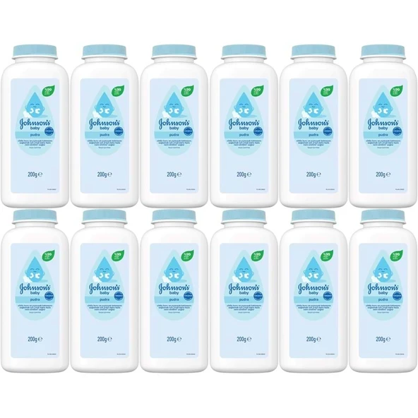 Johnsons Baby Bebek Pudrası 200GR Klasik (%99 Doğal) (12 Li Set) ürün görseli 1