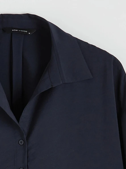 LCW Vision Lacivert Oversize Kadın Gömlek - Resim 7