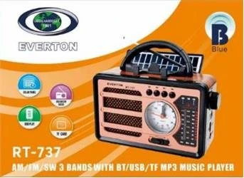Everton RT-737 Bluetooth Usb-Micro Sd Solarlı Saatli Nostaljik Radyo - Resim 4