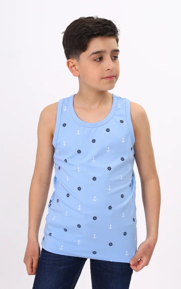 Toontoy Erkek Çocuk Baskılı Bisiklet Yaka Basic Atlet ürün görseli 1