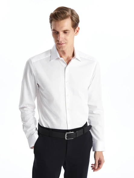 LCW BUSINESS Beyaz Slim Fit Uzun Kollu Erkek Gömlek ürün görseli 1