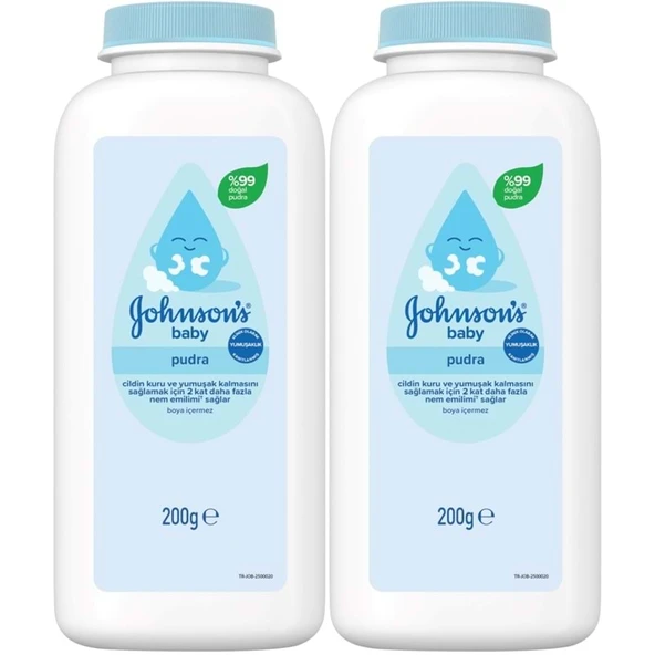 Johnsons Baby Bebek Pudrası 200GR Klasik (%99 Doğal) (2 Li Set) ürün görseli 1