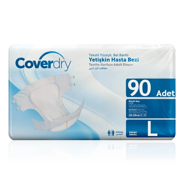 Coverdry Bel Bantlı Hasta Bezi L-Large Beden 90 Adet ürün görseli 1