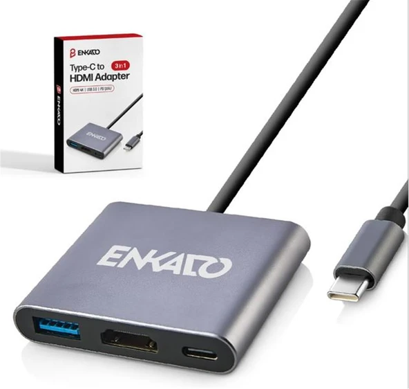 ENKADO EKD-TP43 TYPCE-C TO 3 İN1 HDMI +PD +USB 3,0 ADAPTÖR ürün görseli 1