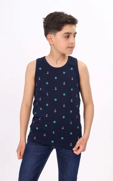 Toontoy Erkek Çocuk Baskılı Bisiklet Yaka Basic Atlet - Resim 7