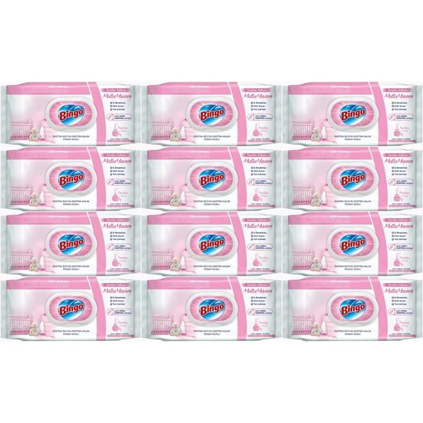 Bingo Clean Yüzey Temizlik Havlusu 96 Yaprak Sevilen Kokular Mutlu Yuvam (12 Li Set) 1152 Yaprak ürün görseli 1
