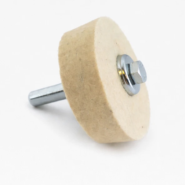 Parlatma Keçesi 75 mm Matkap Uyumlu Civatalı Somunlu 1 Adet Set Metal Pasta Cila Ucu Aparatı ürün görseli 1