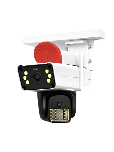 IP66 Su Geçirmez WiFi PTZ 6MP Full HD Çift Lens Hareket Sensörlü Alarmlı IP Kamera Beyaz ürün görseli 1