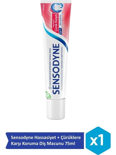 Sensodyne Hassasiyet + Çürüklere Karşı Koruma Diş Macunu 75ML ürün görseli 1