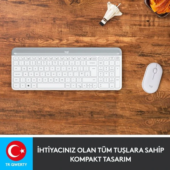 Mk470 Beyaz Kablosuz Klavye Mouse Seti 920-009436 - Resim 2