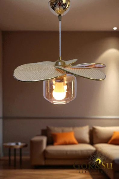 Rattan Pervane Model Sarkıt Avize Salon Oturma Odası Hol Antre Mutfak ürün görseli 1