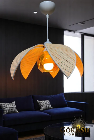 Rattan Pervane Model Sarkıt Avize Salon Oturma Odası Hol Antre Mutfak ürün görseli 1