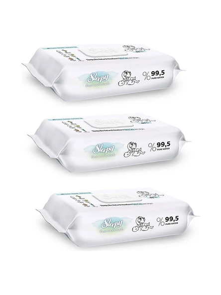 Sleepy Yenidoğan Bio Natural 3X40 Islak Mendil Alkol İçermez %99,5 Saf Su ile Dermatolojik Test Edilmiş ürün görseli 1