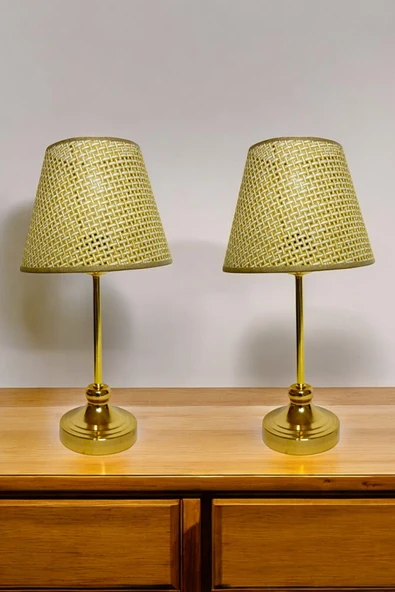 RATTAN MODEL KONİK GECE VE MASA LAMBALARI ürün görseli 1
