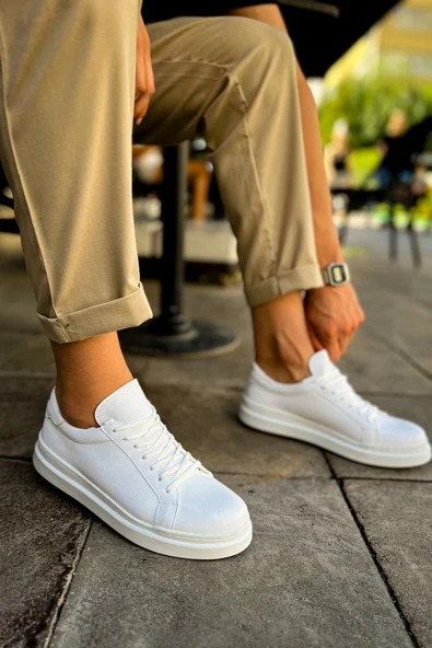 MN979 - Santoni CRT Spor Erkek Ayakkabı BEYAZ ürün görseli 1