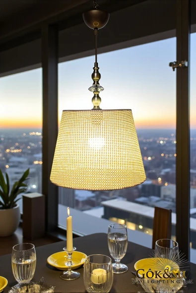Rattan Eda Model Cam Taşlı Modern & Dekoratif Salon, Yemek Odası, Mutfak ürün görseli 1