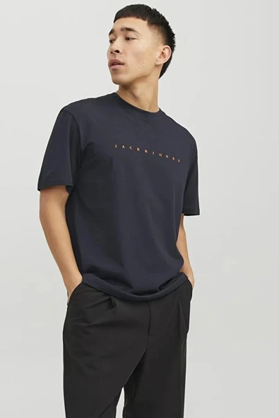 Jack&jones 12234746 0 Yaka Erkek Tshirt - Lacivert ürün görseli 1