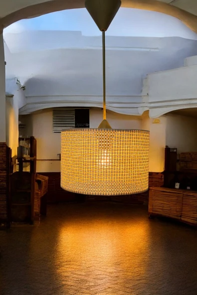 Rattan Tekli Sarkıt Avize Mutfak Banyo Antre Oturma Odası ürün görseli 1