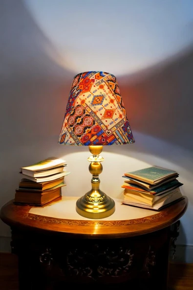 ETNİK DESEN LÜX KUMAŞ GECE VE MASA LAMBASI ürün görseli 1