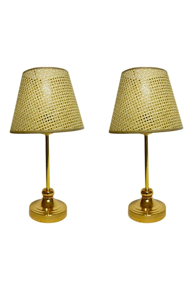 RATTAN MODEL KONİK GECE VE MASA LAMBALARI - Resim 3