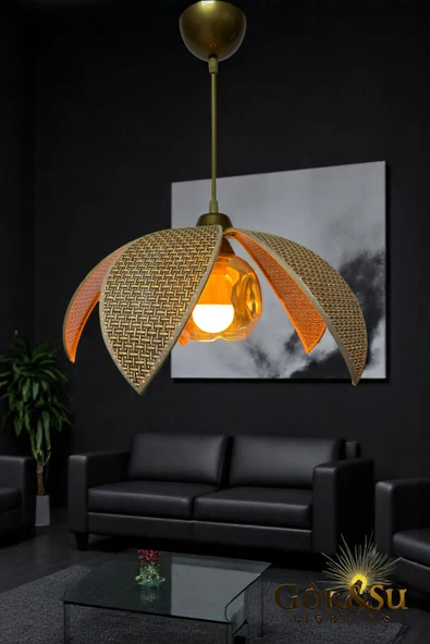 Rattan Pervane Model Sarkıt Avize Salon Oturma Odası Hol Antre Mutfak ürün görseli 1