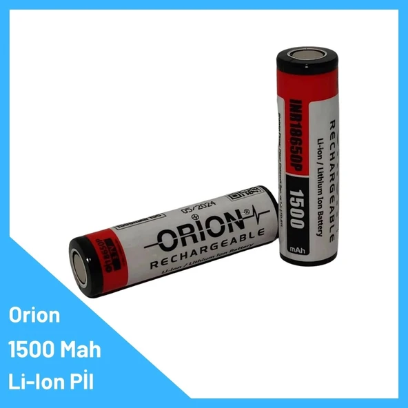 Orion 18650P 3.7V 1500mAh 15C Li-ion Pil ürün görseli 1