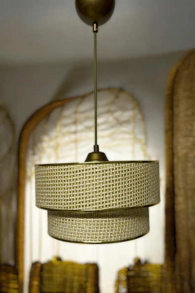 Rattan Model Katlı Sarkıt Avize Oturma Odası Salon Hol Antre Yemek Odası ürün görseli 1