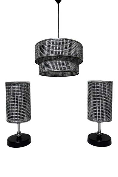 Rattan Gümüş Siyah Model Takım - Resim 2