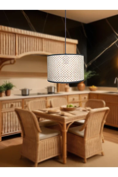 Rattan Tekli Sarkıt Avize Mutfak Banyo Antre Oturma Odası ürün görseli 1