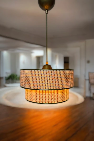 Rattan Model Katlı Sarkıt Avize Oturma Odası Salon Hol Antre Yemek Odası ürün görseli 1