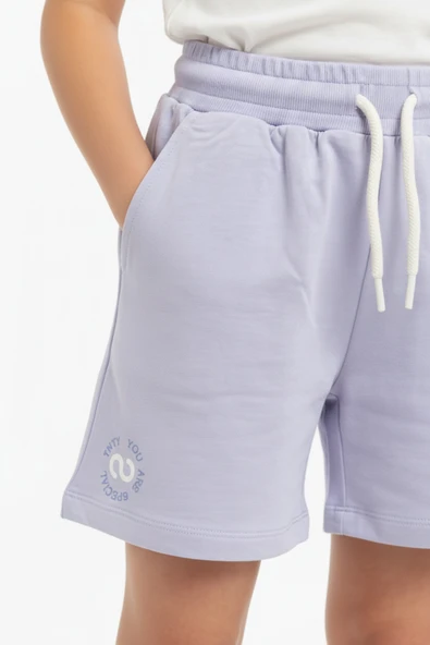 Toontoy Kız Çocuk Baskılı Beli Ribanalı Cepli Basic Şort - Resim 4