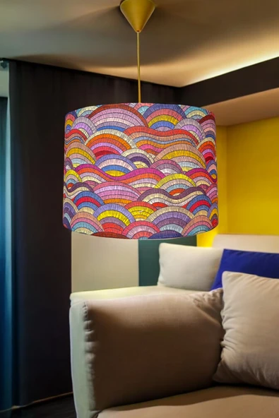 Kumaş Gökkuşağı Model (40cm-30cm)  Avize Oturma Odası Hol Antre Balkon ürün görseli 1