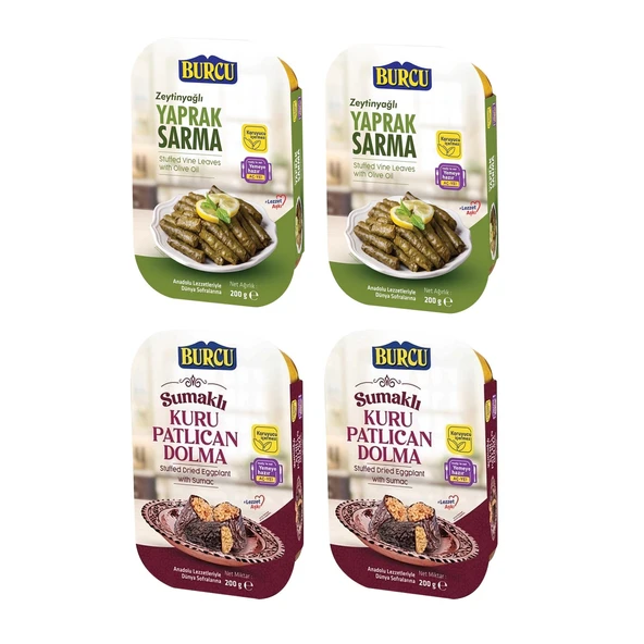 Burcu Yaprak Sarma ve Kuru Patlıcan Dolma 200 gr 4 lü Paket ürün görseli 1
