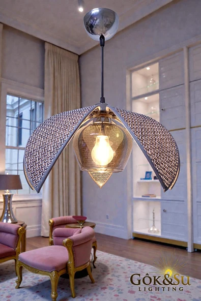 Rattan Pervane Model Sarkıt Avize Salon Oturma Odası Hol Antre Mutfak ürün görseli 1
