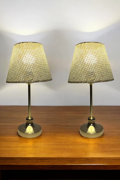 RATTAN MODEL KONİK GECE VE MASA LAMBALARI - Resim 2