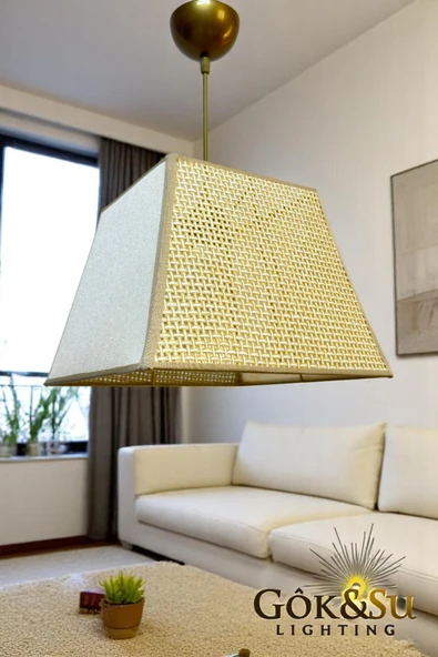 RATTAN SİNA MODEL - BOHEM RUSTİK PİNTEREST MODERN AVİZE AYDINLATMA ürün görseli 1