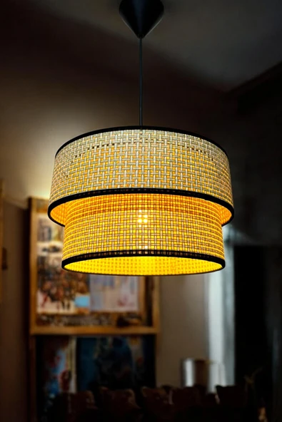 Rattan Model İkili Sarkıt Avize Oturma Odası Mutfak Banyo Antre ürün görseli 1