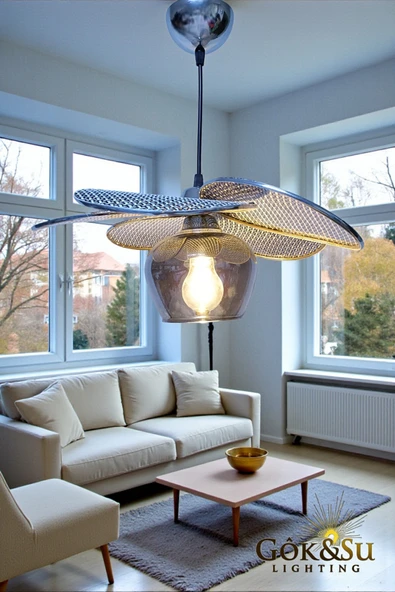 Rattan Pervane Model Sarkıt Avize Salon Oturma Odası Hol Antre Mutfak ürün görseli 1