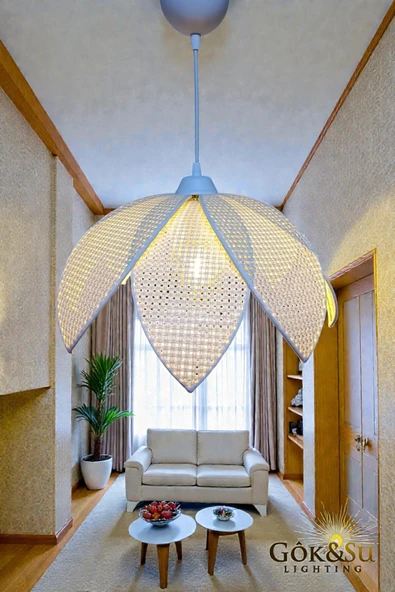 Rattan Lotus Model Avize Modern Avize Bohem Avize Salon Avize Oturma Odası ürün görseli 1