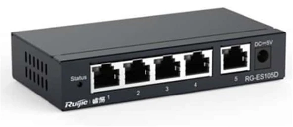 Ruijie-Reyee RG-ES105D 5-Port 10-100 Mbps Switch Metal Kasa ürün görseli 1
