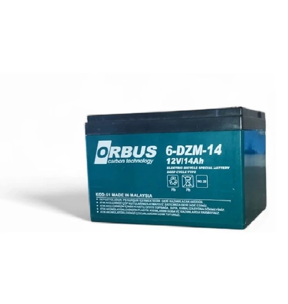 ORBUS 12V 14Amper (12v 14Ah) Deep Cycle - Derin Döngülü Elekrikli Bisiklet AKÜ (E-Bike) Aküsü Ebatlar: 150x97x95 ürün görseli 1