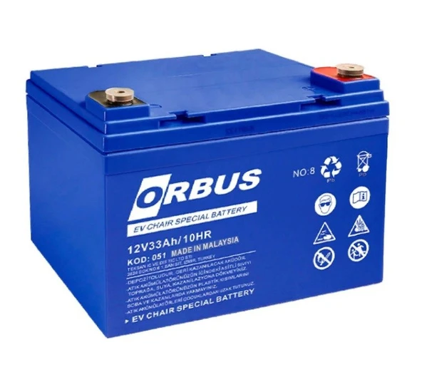 ORBUS 12 Volt 33 Amper (12v 33A) Engelli Araç Aküsü MALEZYA ÜRETİM ürün görseli 1
