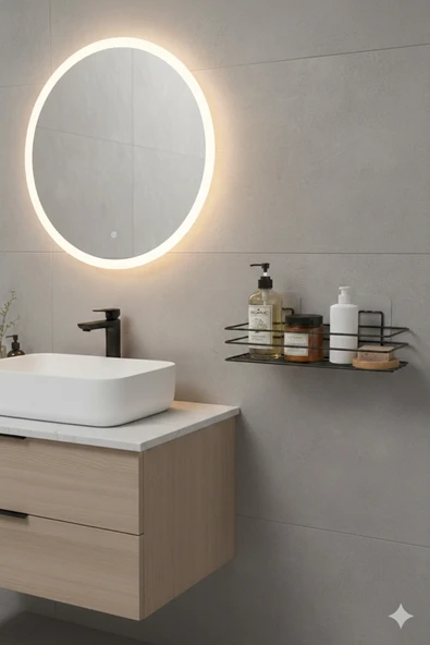 TncPatiShop Yapışkanlı Paslanmaz Banyo Rafı Şampuanlık Banyo Duşakabin Duş Askısı Mutfak Rafı Düzenleyici Siyah ürün görseli 1