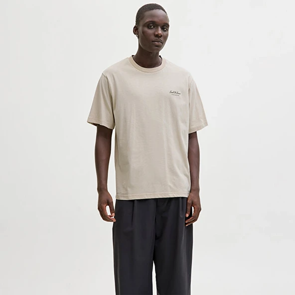Jack&jones 12287990 0 Yaka Erkek Tshirt - Bej ürün görseli 1