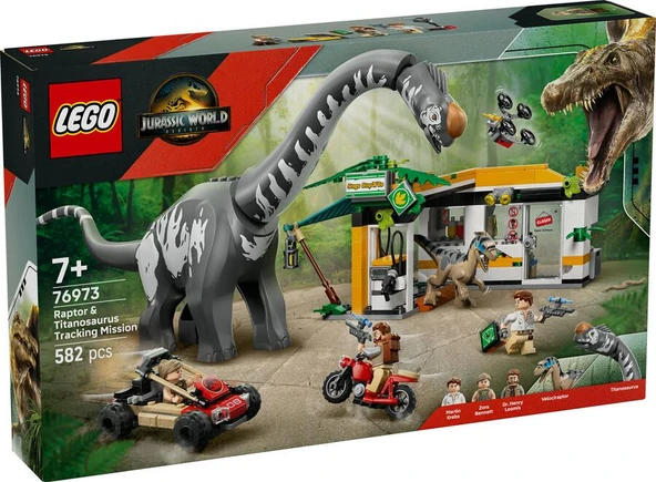 LEGO Jurassic World 76973 Raptor and Titanosaurus Tracking Mission ürün görseli 1