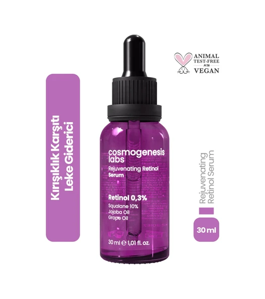 Cosmogenesis Labs %0.3 Retinol Serum 30ml - Kırışıklık ve Leke Karşıtı Canlandırıcı Sıkılaştırıcı Vegan (%10 Skualen) ürün görseli 1