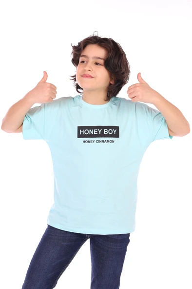 Toontoy Erkek Çocuk Baskılı Bisiklet Yaka Kısa Kollu Tişört ürün görseli 1